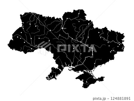 Vector drawing. Map of Ukraine 124881891