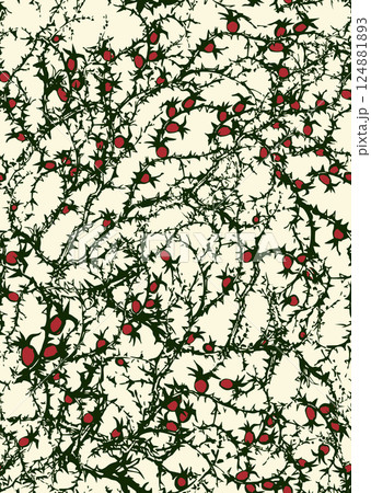 Branches of Blackthorn. Vector drawing 124881893