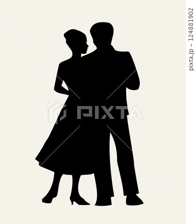 Vector drawing. Dating man and woman 124881902