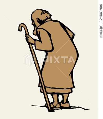Vector drawing. Jewish man walk 124881906