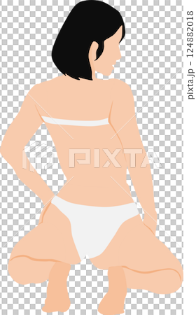Illustration of a woman in a swimsuit posing 124882018
