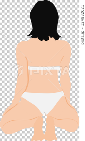 ポーズをとる水着を着た女性のイラスト 124882021