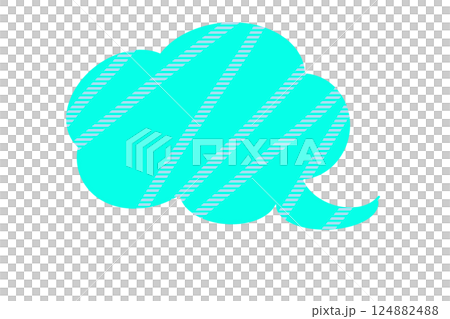 手描き アイスグリーン色のストライプのかわいいふきだし 手描き アイスグリーン色のストライプのかわいいふきだし 124882488