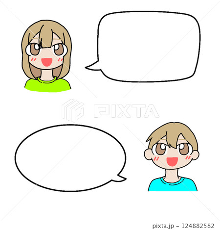 会話の吹き出し 124882582