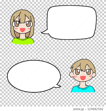 会話の吹き出し 124882582