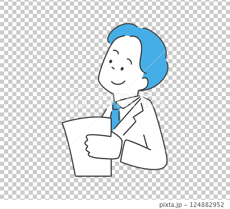 書類を持つビジネスマンのイラスト　ベクター 124882952