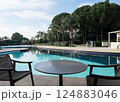 Swimming pool in hotel and resort without people for background 124883046