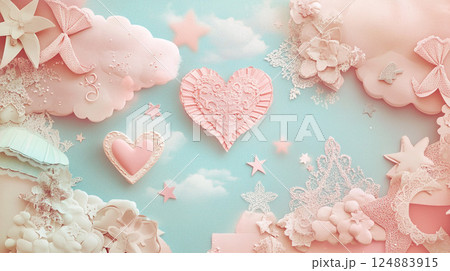 かわいいガーリー背景 124883915