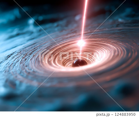 ブラックホールをイメージしたジオメトリック背景 124883950