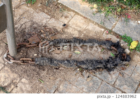 heavy metal chain heavy metal chain 124883962