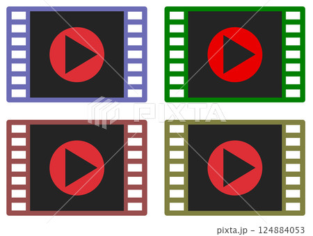 動画や映画を再生するフィルムのアイコン 124884053