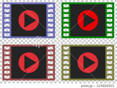 動画や映画を再生するフィルムのアイコン 124884053