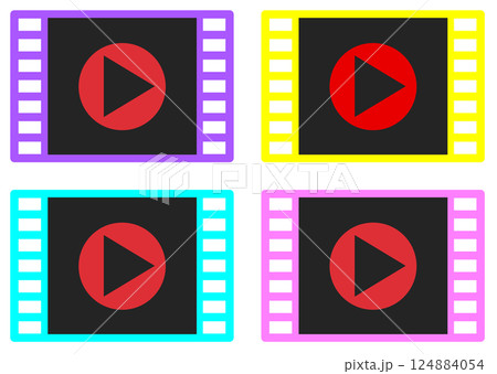 動画や映画を再生するフィルムのアイコン 124884054