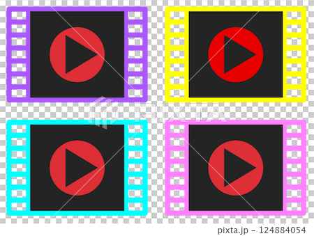 動画や映画を再生するフィルムのアイコン 124884054