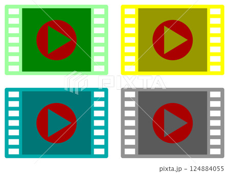 動画や映画を再生するフィルムのアイコン 124884055
