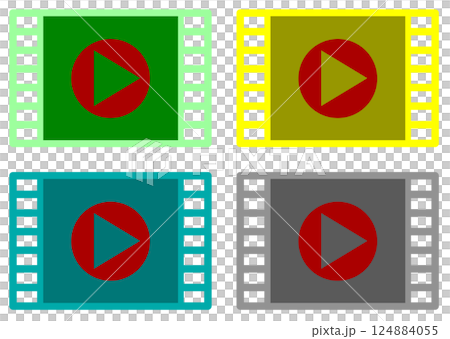 動画や映画を再生するフィルムのアイコン 124884055