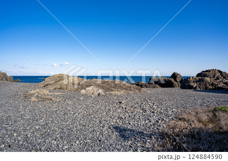 室戸岬の月見ヶ浜の風景(室戸市) 室戸岬の月見ヶ浜の風景(室戸市) 124884590
