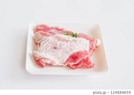 脂が多い豚バラ肉 スペイン産 脂が多い豚バラ肉 スペイン産 124884659