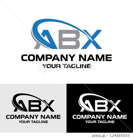 Initial ABX letter modern typography logo design template	 124885055