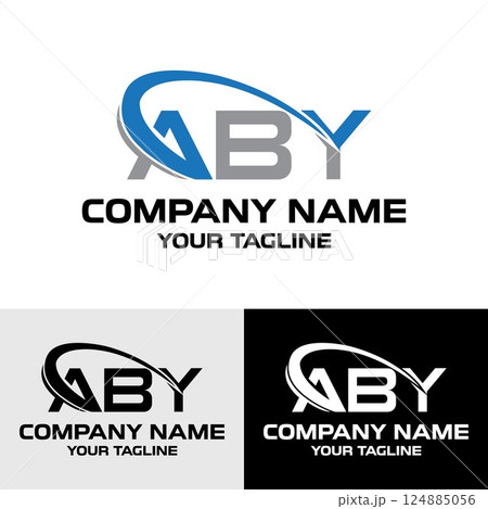 Initial ABY letter modern typography logo design template	 124885056