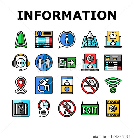 information data knowledge icons set vector information data knowledge icons set vector 124885196