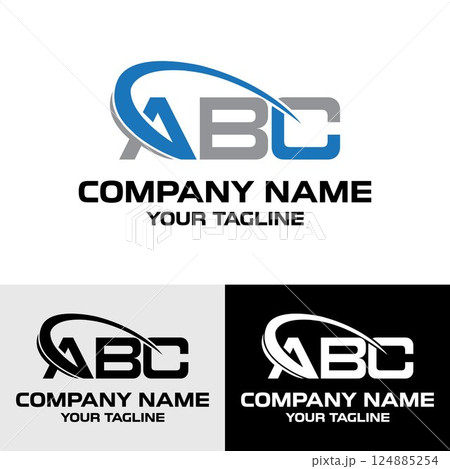 Initial ABC letter modern typography logo design template	 124885254