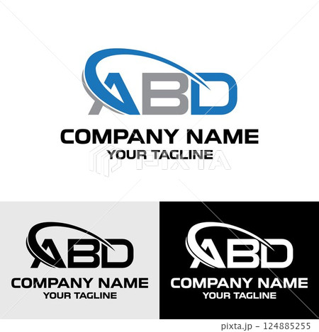 Initial ABD letter modern typography logo design template	 124885255