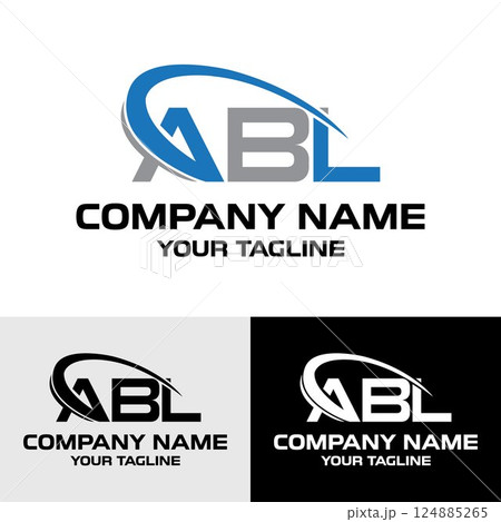 Initial ABL letter modern typography logo design template	 124885265