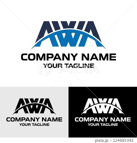 Abstract Initial AWA Letter with Swoosh Vector Logo Design Template Abstract Initial AWA Letter with Swoosh Vector Logo Design Template 124885392