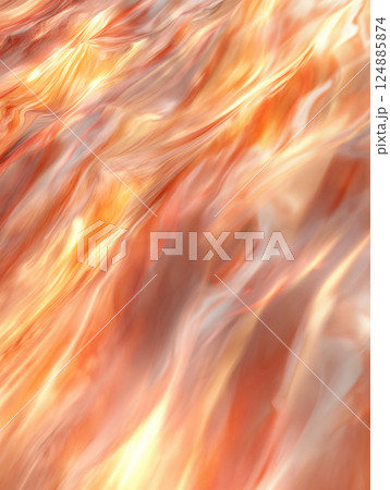 Abstract fire background with smooth glowing flames in vibrant orange 124885874