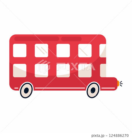 English red double decker bus on white background. symbol of England and London. 124886270