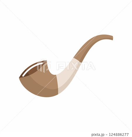 English tobacco smoking pipe on white background. 124886277