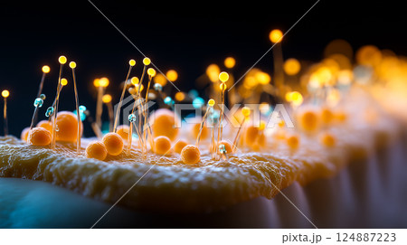 Dental nanorobots performing delicate microsurgery on gum tissue, removing diseased cells 124887223