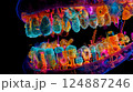 A surreal and highly detailed macro view inside a mouth. 124887246