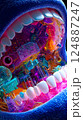 A surreal and highly detailed macro view inside a mouth. 124887247