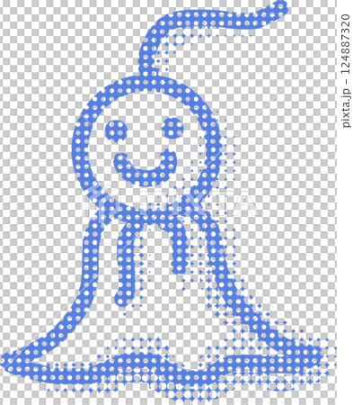 帶有藍色圓點的雨娃娃 124887320