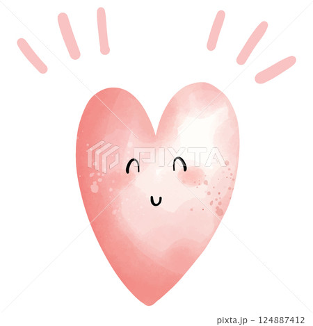 hand drawn heart with a icons in the form of a heart 124887412