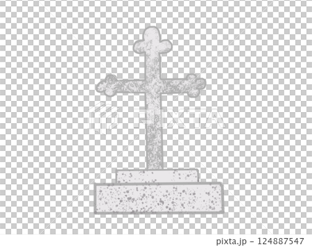 墓石の十字架のイラスト 124887547