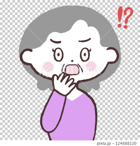 Surprised senior woman illustration 124888120