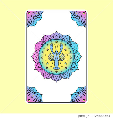 Card with Cancer zodiac sign Card with Cancer zodiac sign 124888363
