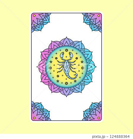 Card with Scorpio zodiac sign 124888364