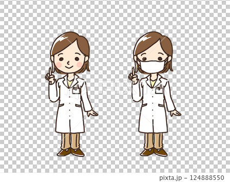 白衣を着た女医 124888550