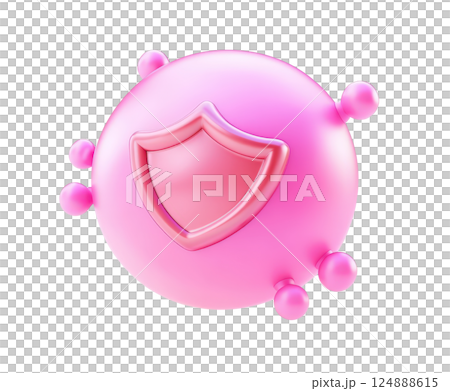 Abstract 3D Rendered Pink Shielding Sphere or Bubble Icon Symbolizing the Concept of Protection Defense and Safety in a Digital or Technological Context Abstract 3D Rendered Pink Shielding Sphere or Bubble Icon Symbolizing the Concept of Protection Defense and Safety in a Digital or Technological Context 124888615
