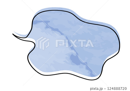 もやもや吹き出しデザイン 水彩 もくもく 悲しみ 不安 124888720