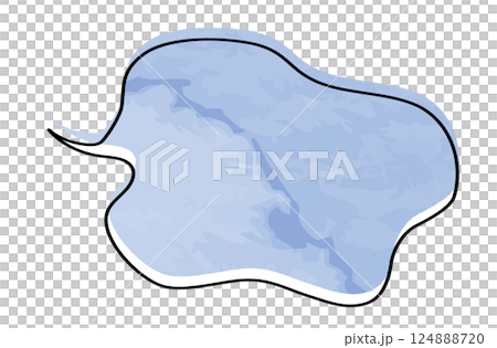 もやもや吹き出しデザイン 水彩 もくもく 悲しみ 不安 124888720