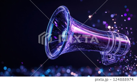 Mesmerizing Prismatic Glow of Futuristic Light Sculpture Igniting Digital Imagination 124888974