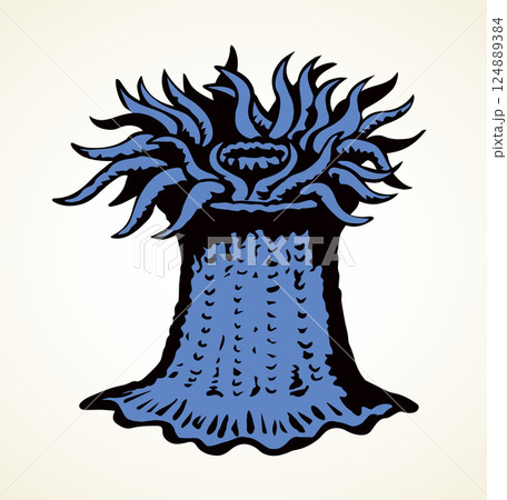 Sea creature. Vector drawing icon Sea creature. Vector drawing icon 124889384
