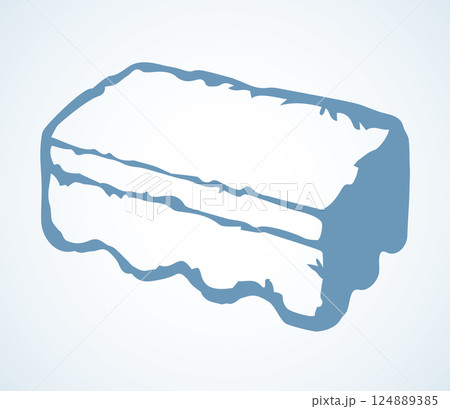 Sponge for washing dishes. Vector drawing Sponge for washing dishes. Vector drawing 124889385