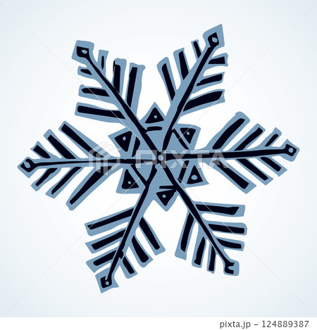 Cute snowflake. Vector freehand drawing 124889387