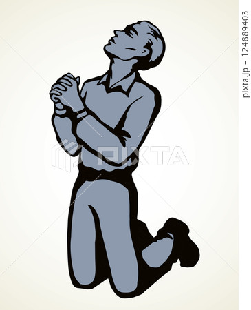 Vector image of the praying person 124889403